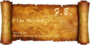 Flas Bolivár névjegykártya